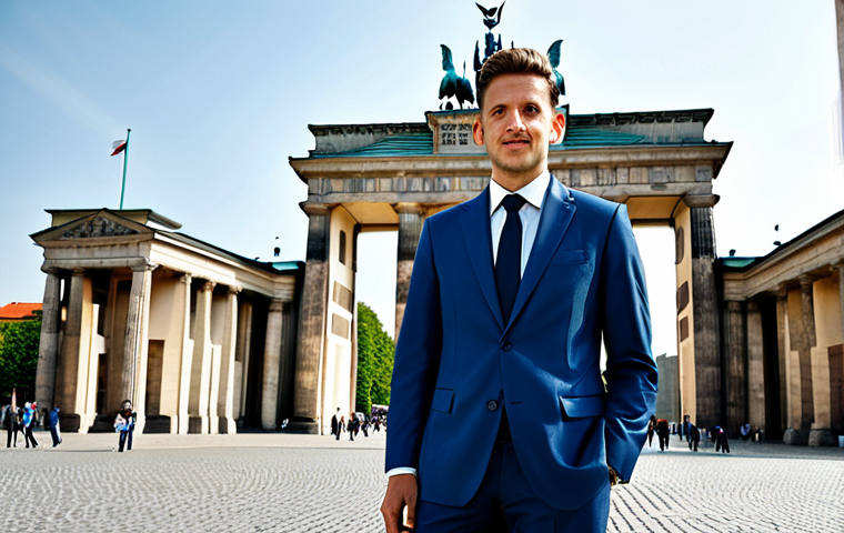 리그 오브 레전드 글로벌 궁극기 활용 챔피언 - Berlin Architect**
"A professional architect in Berlin, Germany, standing confidently in front of t...